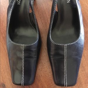 Michael Shannon Navy Blue Heeled Slip-on w/strap!